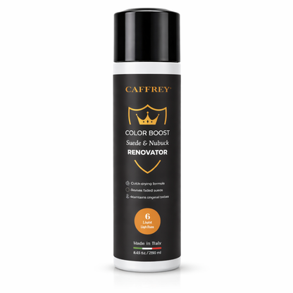 Caffrey Suede & Nubuck Renovator Spray 250ml – Restore Color & Texture | Waterproof & UV Protection | Suede Dye for Shoes, Boots, Bags | Made in Italy