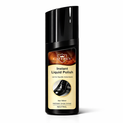 Caffrey Liquid Shoe Polish with Sponge Applicator – Instant Shine & Leather Conditioner for Shoes, Boots & Bags – Quick Dry, Eco-Friendly, Non-Toxic Formula – 100ml