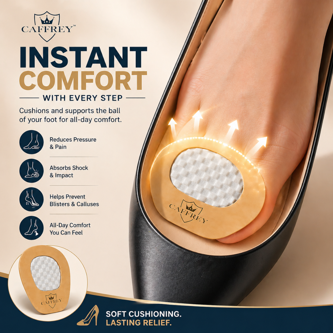 Caffrey Cortona Ball of Foot Cushions for Heels & Sandals – Anti-Slip Shoe Pads for Pain Relief & Comfort