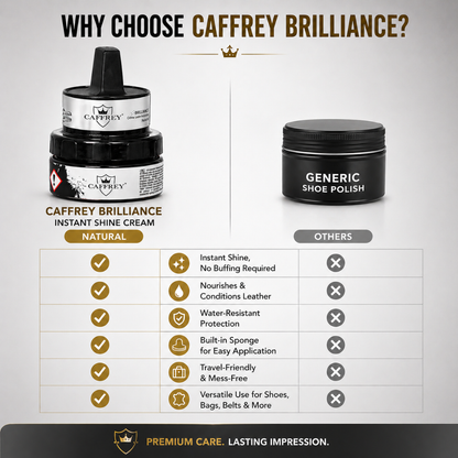 Caffrey Brilliance Instant Shine Cream — Shoe Polish, Conditioner & Leather Protector