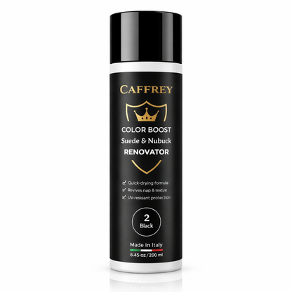 Caffrey Suede & Nubuck Renovator Spray 250ml – Restore Color & Texture | Waterproof & UV Protection | Suede Dye for Shoes, Boots, Bags | Made in Italy