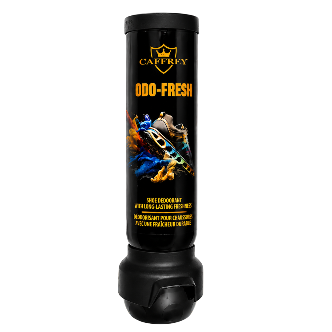 Caffrey Odo Fresh Shoe Spray – Travel-Friendly Shoe Deodorizer with Antibacterial Formula, Pleasant Fragrance, Dual-Sided Spray for Full Coverage, Lockable Cap, 100ml, Eliminates Odor and Bacteria