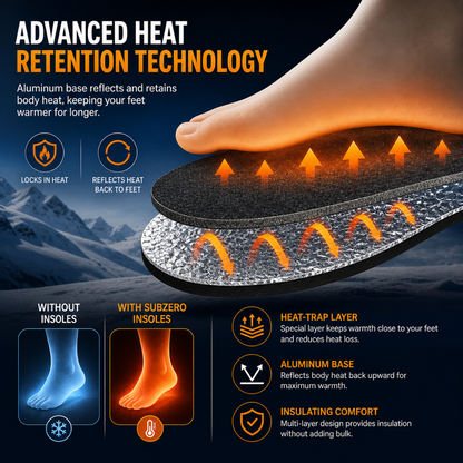 Caffrey Sub-Zero Thermal Insoles for Winter Boots & Shoes – Warm Felt & Aluminum Heat Reflective Insert