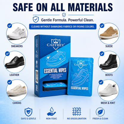 Caffrey Instant Clean Shoe Wipes — Disposable Sneaker & Leather Cleaner (30 Count)