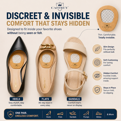 Caffrey Cortona Ball of Foot Cushions for Heels & Sandals – Anti-Slip Shoe Pads for Pain Relief & Comfort