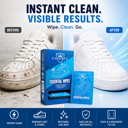 Caffrey Instant Clean Shoe Wipes — Disposable Sneaker & Leather Cleaner (30 Count)