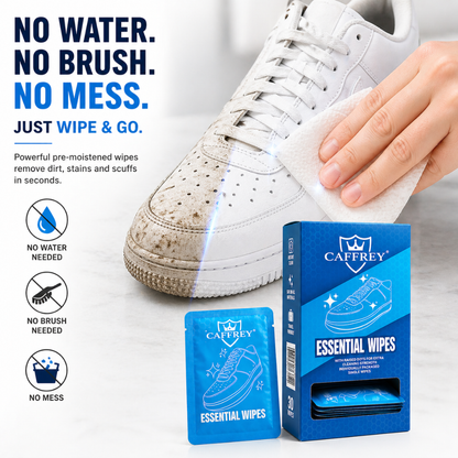 Caffrey Instant Clean Shoe Wipes — Disposable Sneaker & Leather Cleaner (30 Count)