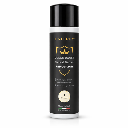 Caffrey Suede & Nubuck Renovator Spray 250ml – Restore Color & Texture | Waterproof & UV Protection | Suede Dye for Shoes, Boots, Bags | Made in Italy