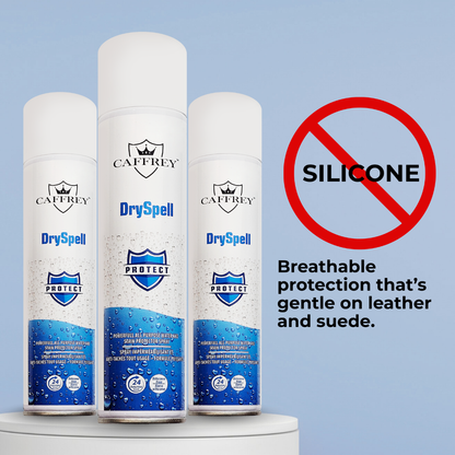 Caffrey DrySpell — All-Purpose Water & Stain Protector Spray, Fabric, Leather, Suede, Canvas, Shoes, Jackets, Car Seats, Long-Lasting Waterproofing & Anti-Stain Protection (24-Hour Shield) 300ml