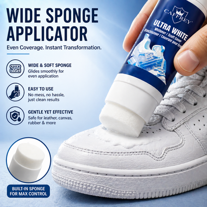 Caffrey Ultra White Shoe Polish & Scuff Cover — Sneaker Whitener for Canvas, Leather & Rubber