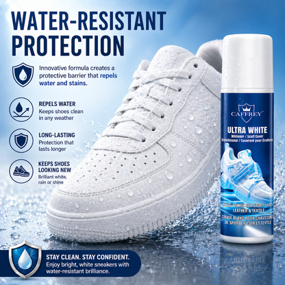 Caffrey Ultra White Shoe Polish & Scuff Cover — Sneaker Whitener for Canvas, Leather & Rubber