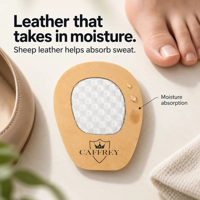 Leather that takes in moisture. Sheep leather helps absorb sweat.