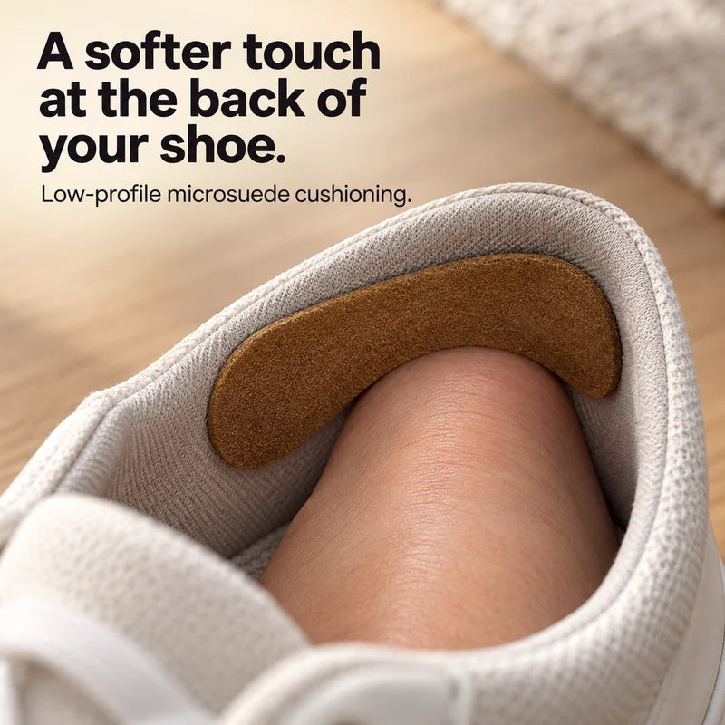 A softer touch at the back of your shoe. Low-profile microsuede cushioning.