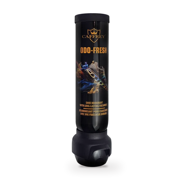 CAFFREY Odo Fresh shoe deodorant can with its spray head at the base