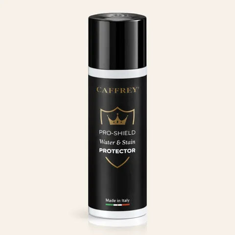 CAFFREY Pro-Shield water and stain protector can; the label reads Made in Italy