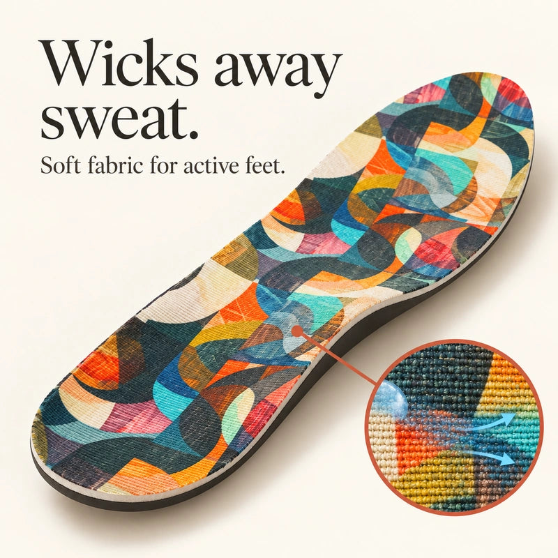 Wicks away sweat. Sprint Sports textile and illustrated magnification showing moisture entering and spreading along the weave.