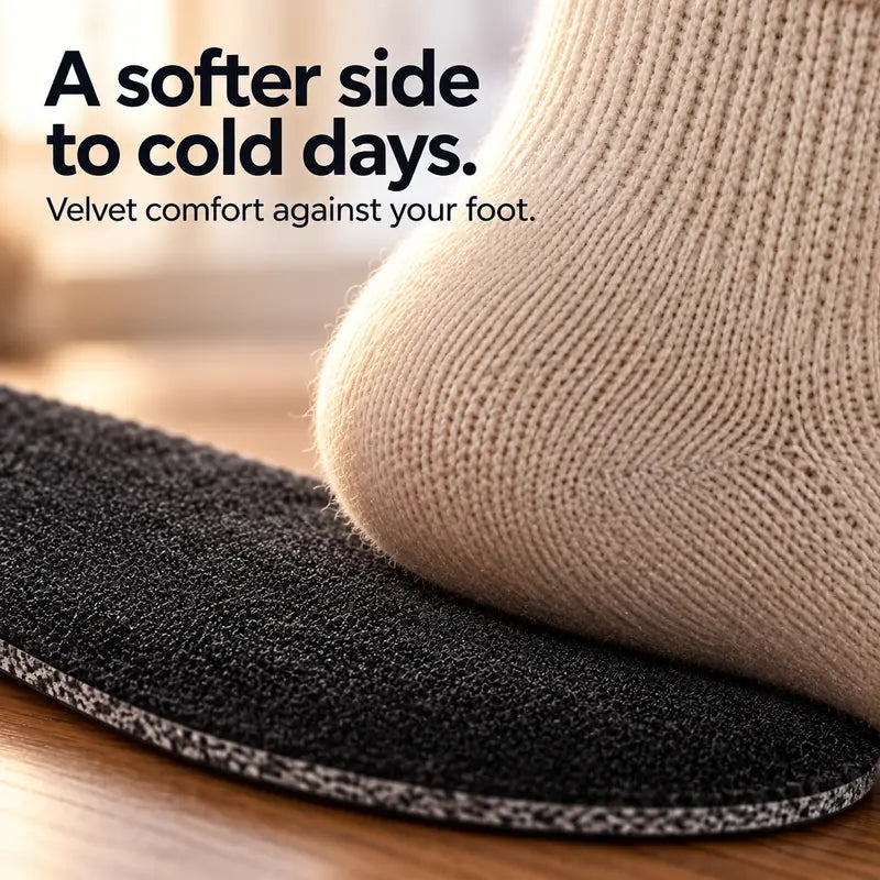 Illustration: A softer side to cold days. Velvet comfort against your foot.